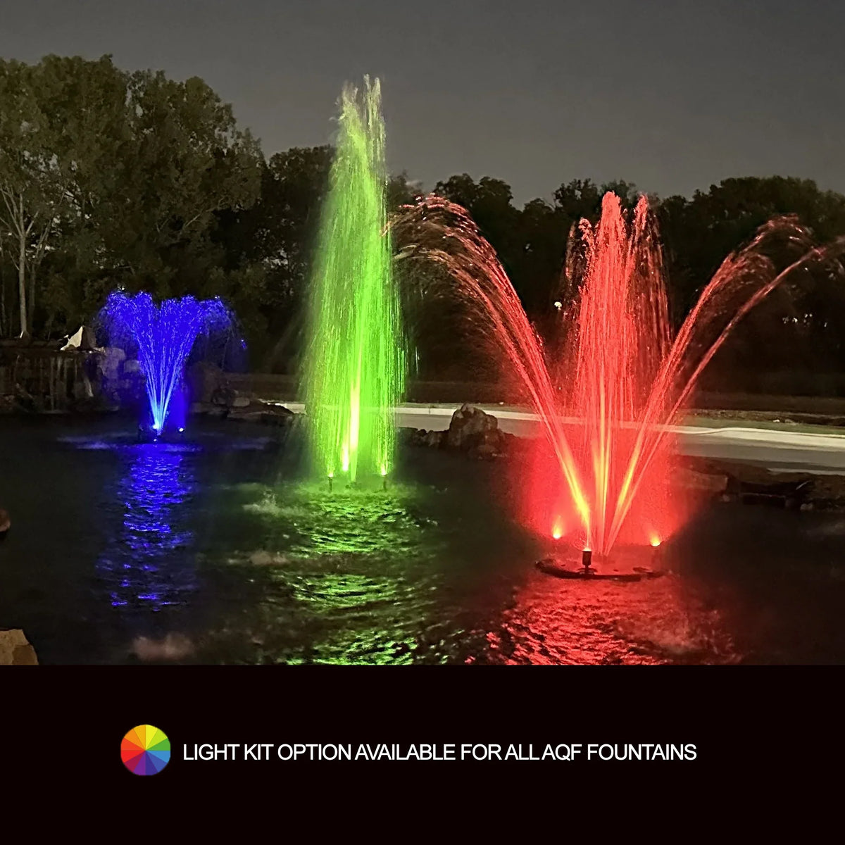 HALF OFF PONDS 1.5 Floating Fountain | 200 foot Cord | 11 Patterns | Color-Changing Lights | Surface Aeration for Ponds | AQF125003X9-200