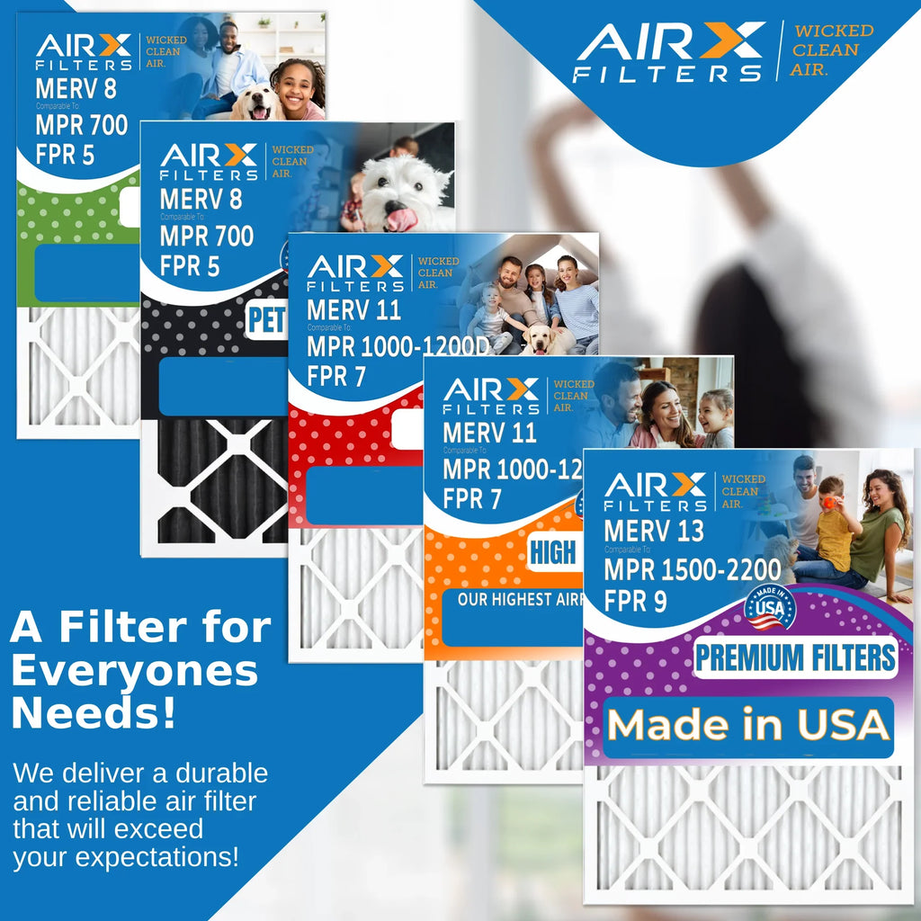18x24x2 Air Filter MERV 11 Comparable to MPR 1000, MPR 1200 & FPR 7 Electrostatic Pleated Air Conditioner Filter 6 Pack HVAC Premium USA Made 18x24x2 Furnace Filters by AIRX FILTERS WICKED CLEAN AIR.