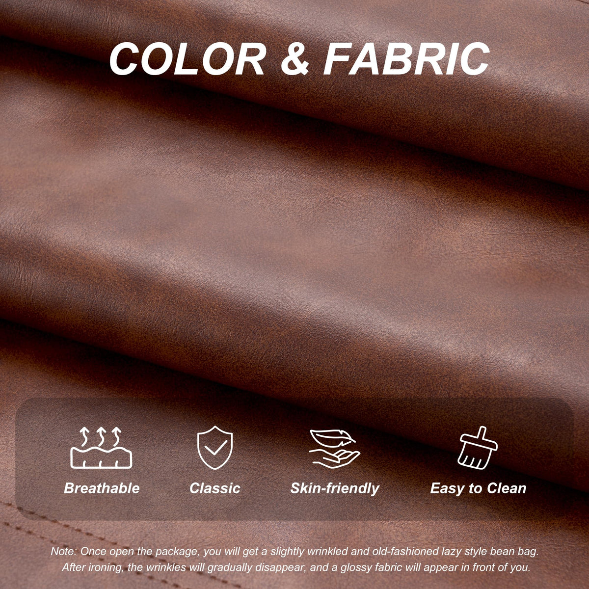 Hobestluk Bean Bag Chair Adult Leather Togo Chair Memory Foam Living Room