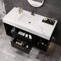 Glintee 40" Floating Bathroom Vanity & Sintered Stone Top, Black