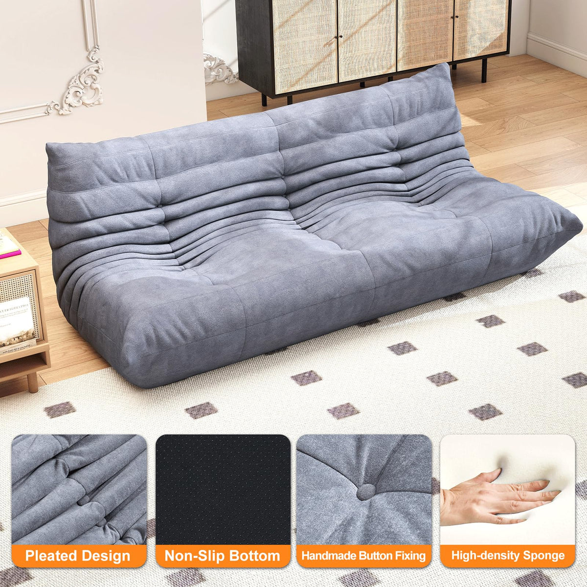 Bean Bag Chair for Adults, Memory Foam Bean Bag Sofa with Waterproof Fabric