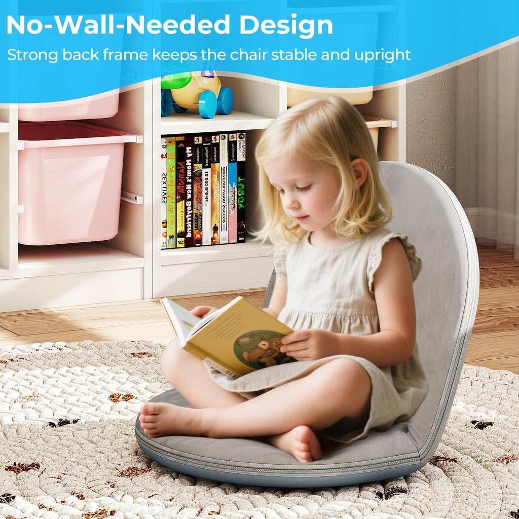 2Pcs Floor Chair with Adjustable Back Support for Kids and Adults