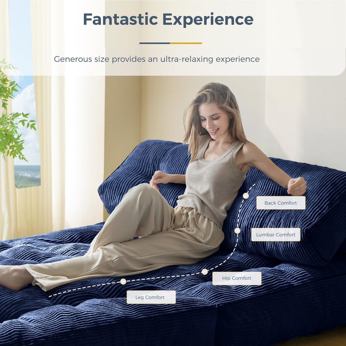 MAXYOYO Folding Sofa Bed, Convertible Chair Bed with Pillow