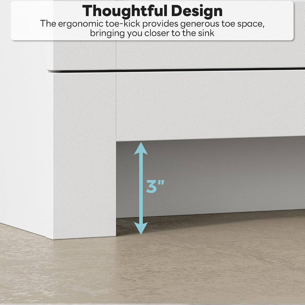 LIKIMIO 36" Bathroom Vanity with Sink, 2 Soft-Close Drawers & Doors, White