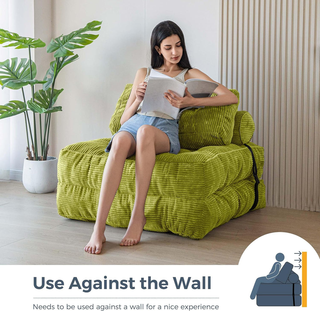 MAXYOYO Folding Sofa Bed, Convertible Chair Bed with Pillow