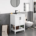 Yaheetech 24 Inch Freestanding Bathroom Vanity with Ceramic Sink, White