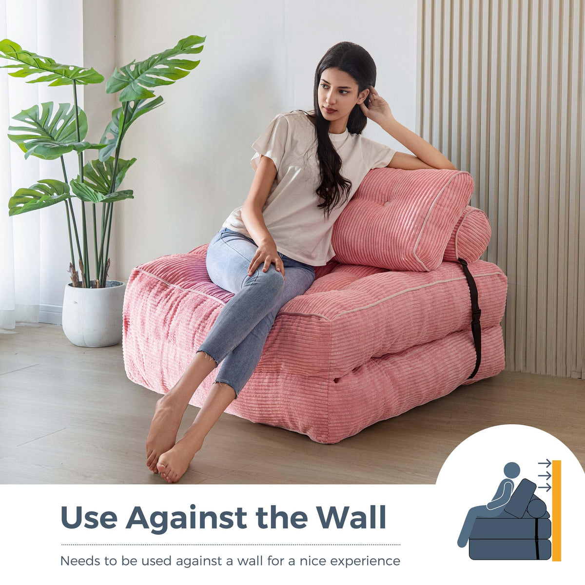 MAXYOYO Folding Sofa Bed, Convertible Chair Bed with Pillow