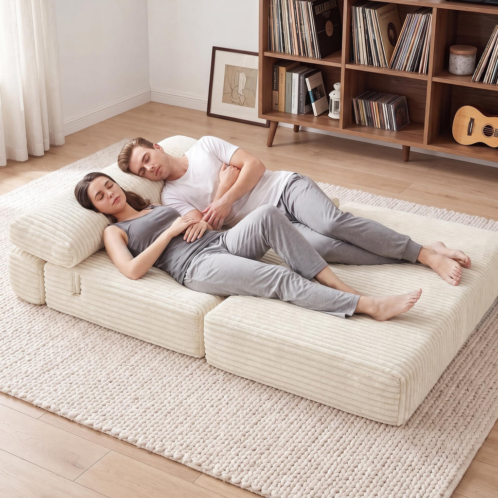 Folding Sofa Bed Convertible 4 in 1 Sleeper Chair Gray Single