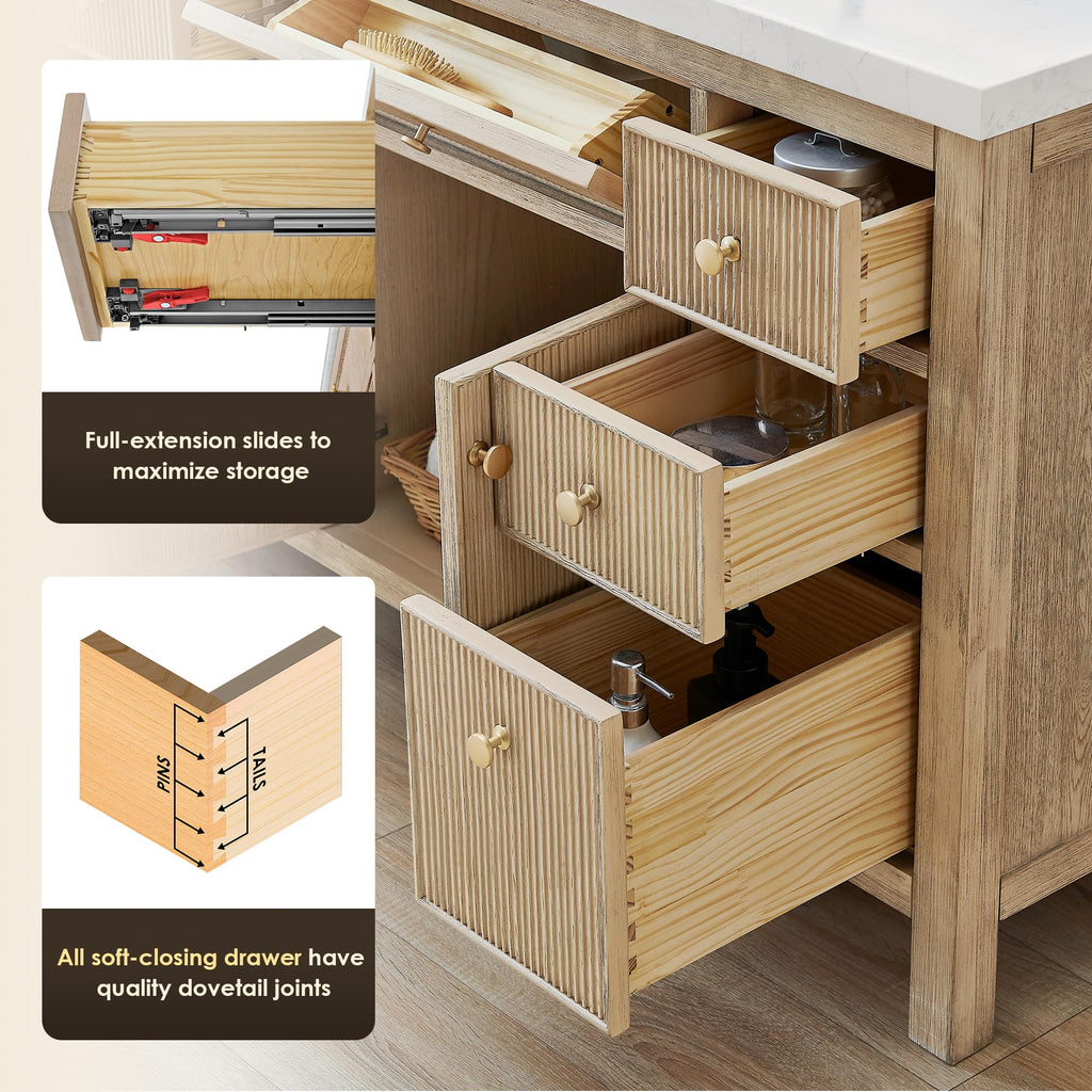 48 Inch Bathroom Vanity with Sink Modern Single Vanities with Countertop