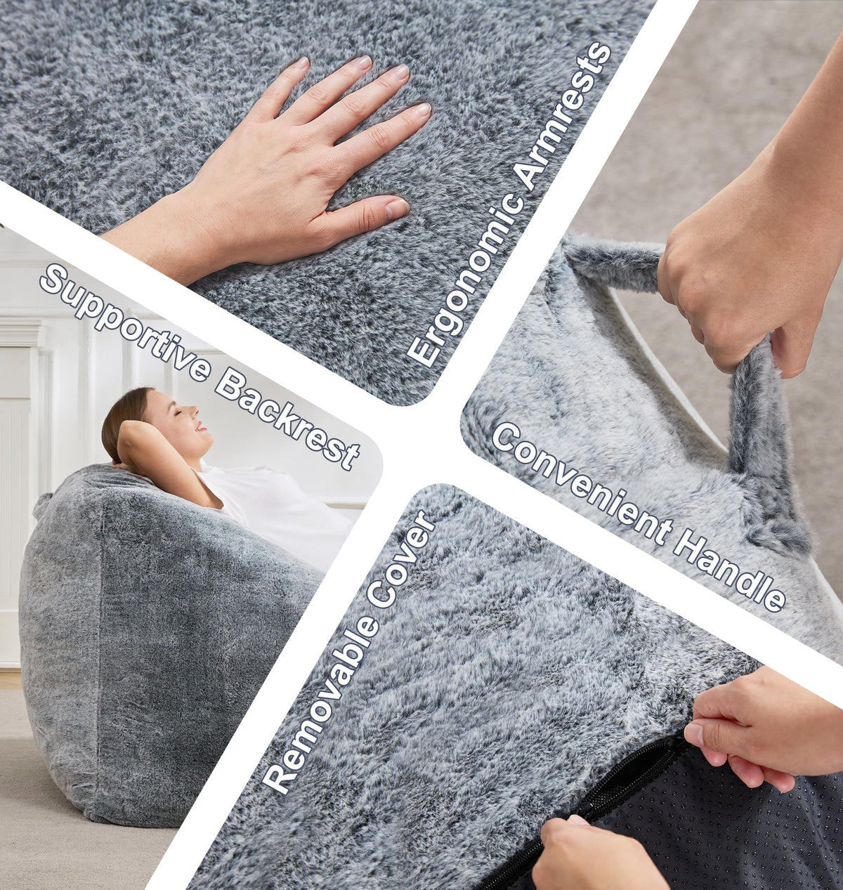 Hobestluk Big Bean Bag Chairs for Adults Fireside BeanBag Couch Togo Sofa