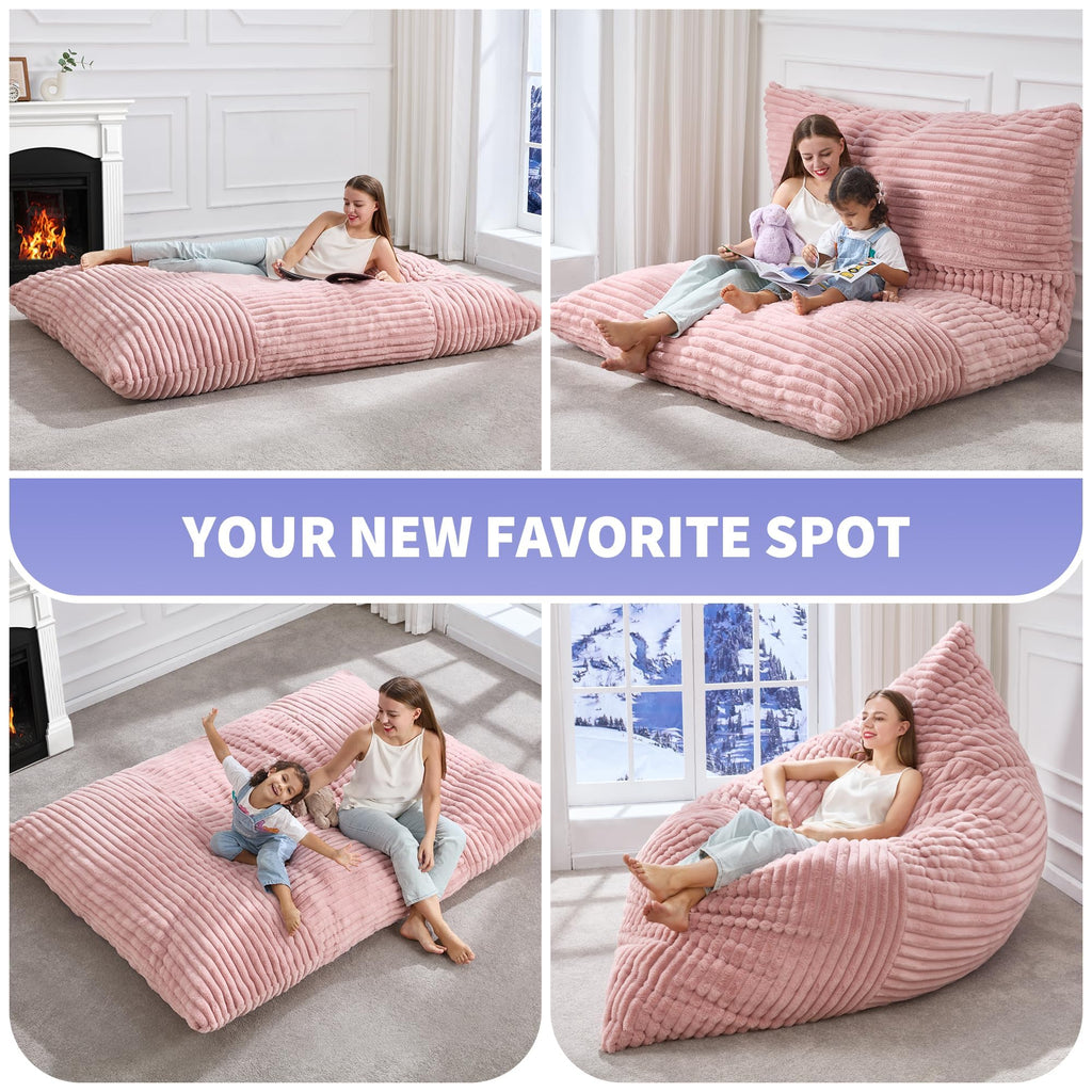 Hobestluk Adult Bean Bag Chair 3 in 1 Convertible Large Bean Bag Sofa