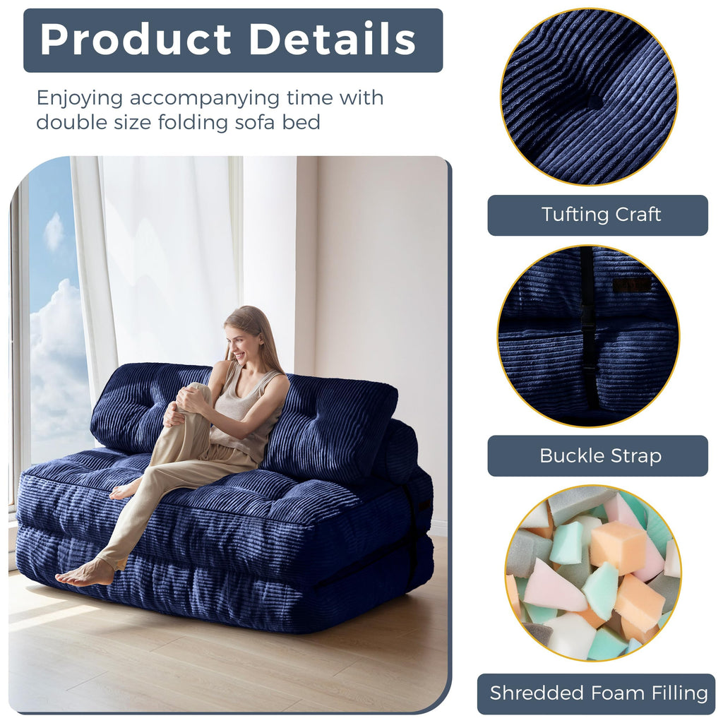 MAXYOYO Folding Sofa Bed, Convertible Chair Bed with Pillow