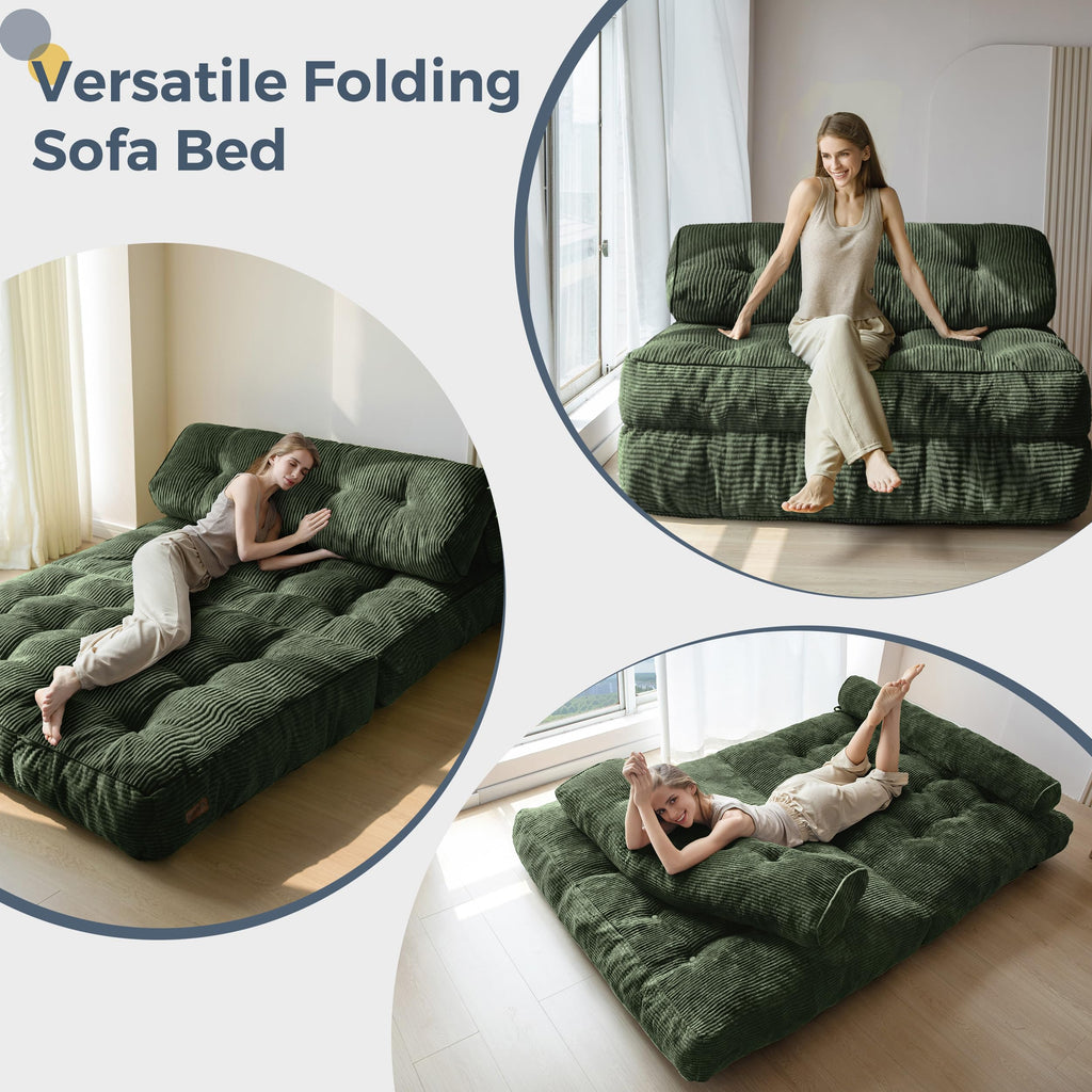 MAXYOYO Folding Sofa Bed, Convertible Chair Bed with Pillow