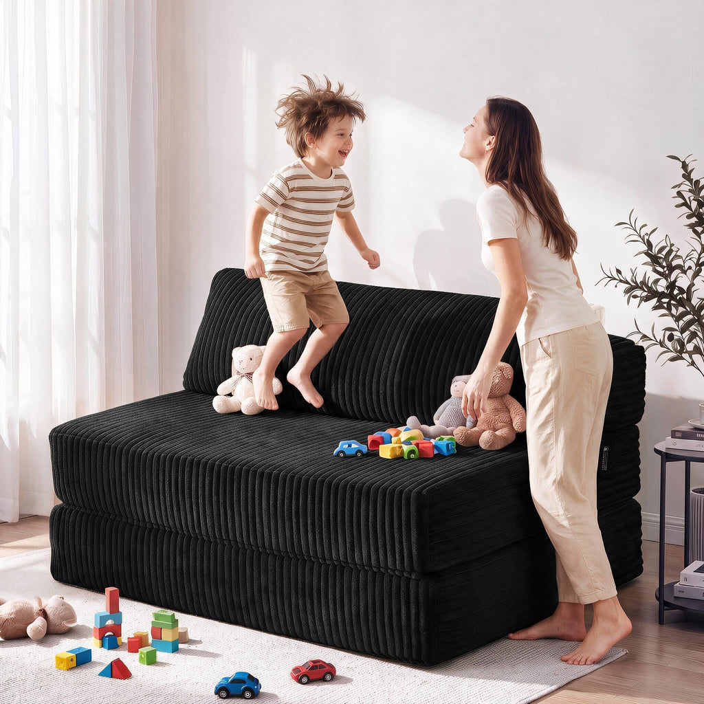 Folding Sofa Bed Convertible 4 in 1 Sleeper Chair Gray Single