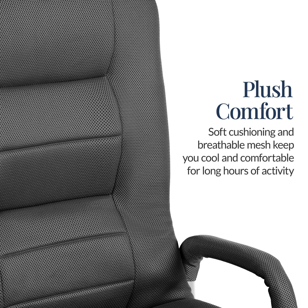 Best Choice Products Swivel Gaming Chair 360 Degree Multipurpose Floor Chair Rocker for TV, Reading, Playing Video Games w/Lumbar Support, Armrest Handles, Adjustable Foldable Backrest - Black/Black
