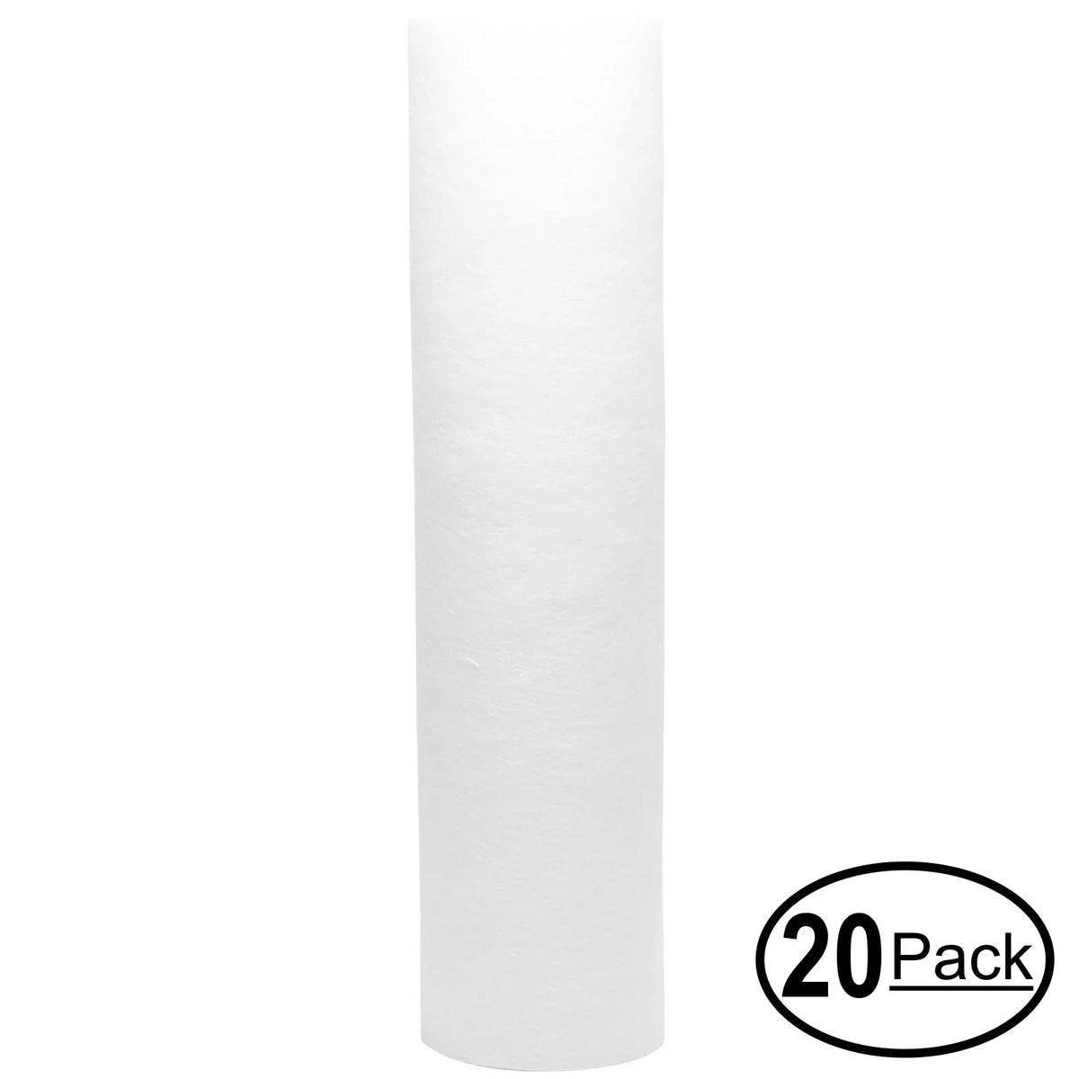 20-Pack Replacement for iSpring HW12 Polypropylene Sediment Filter - Universal 10-inch 5-Micron Cartridge for iSpring 123Filter Slimline Fluid Filter Housing White 10 #HW12 - Denali Pure Brand
