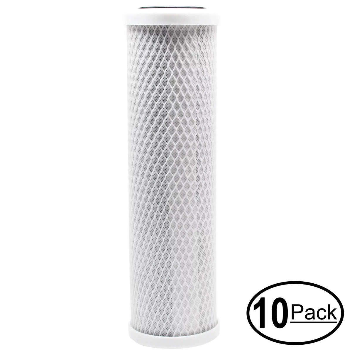 10-Pack Replacement for Crystal Quest CQE-CT-00113 Activated Carbon Block Filter - Universal 10 inch Filter for CRYSTAL QUEST Mega Fluid Filter system - Denali Pure Brand