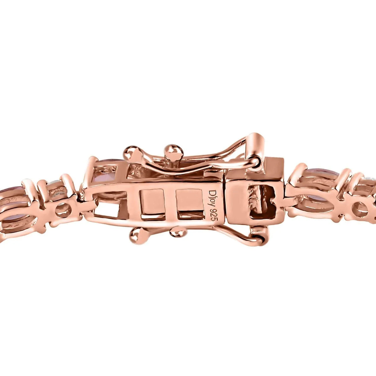 Shop LC Tourmaline Moissanite Oval 925 Sterling Silver Vermeil Rose Gold Plated Bracelet Jewelry Size 8" Ct 5.74 Birthday Mothers Day Gifts for Mom