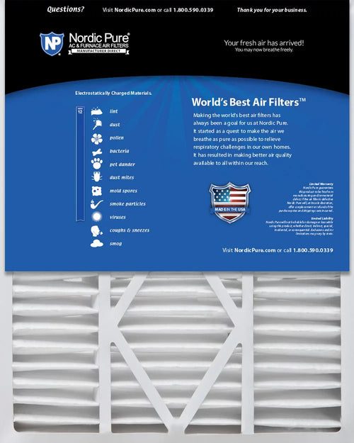 16x25x5 1/4 (5.25) Goodman/Carrier/Amana Replacement MERV 12 Air Filters 2 Pack