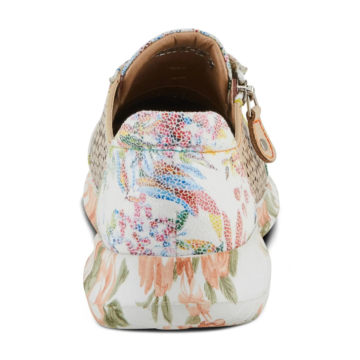 L'Artiste Women's Jazzie Lace-Up Fashion Sneaker with Flowers Beige Multi EU 38/7.5-8