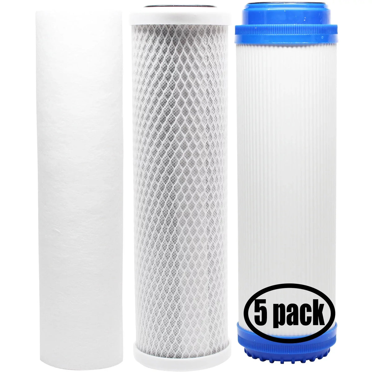 5-Pack Replacement for Filter Kit for Pentek 150329 RO System - Includes Carbon Block Filter, PP Sediment Filter & GAC Filter - Denali Pure Brand