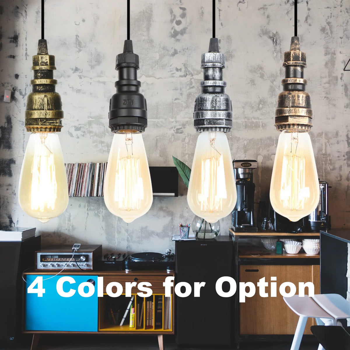 Kiven H-Type Track Lighting, 3-Light Industrial Halo Track Pendant Light, Steampunk Style Track Light Pedant Adjustable Length for Bedroom Kitchen Shop Home Cafe,Bronze Finish