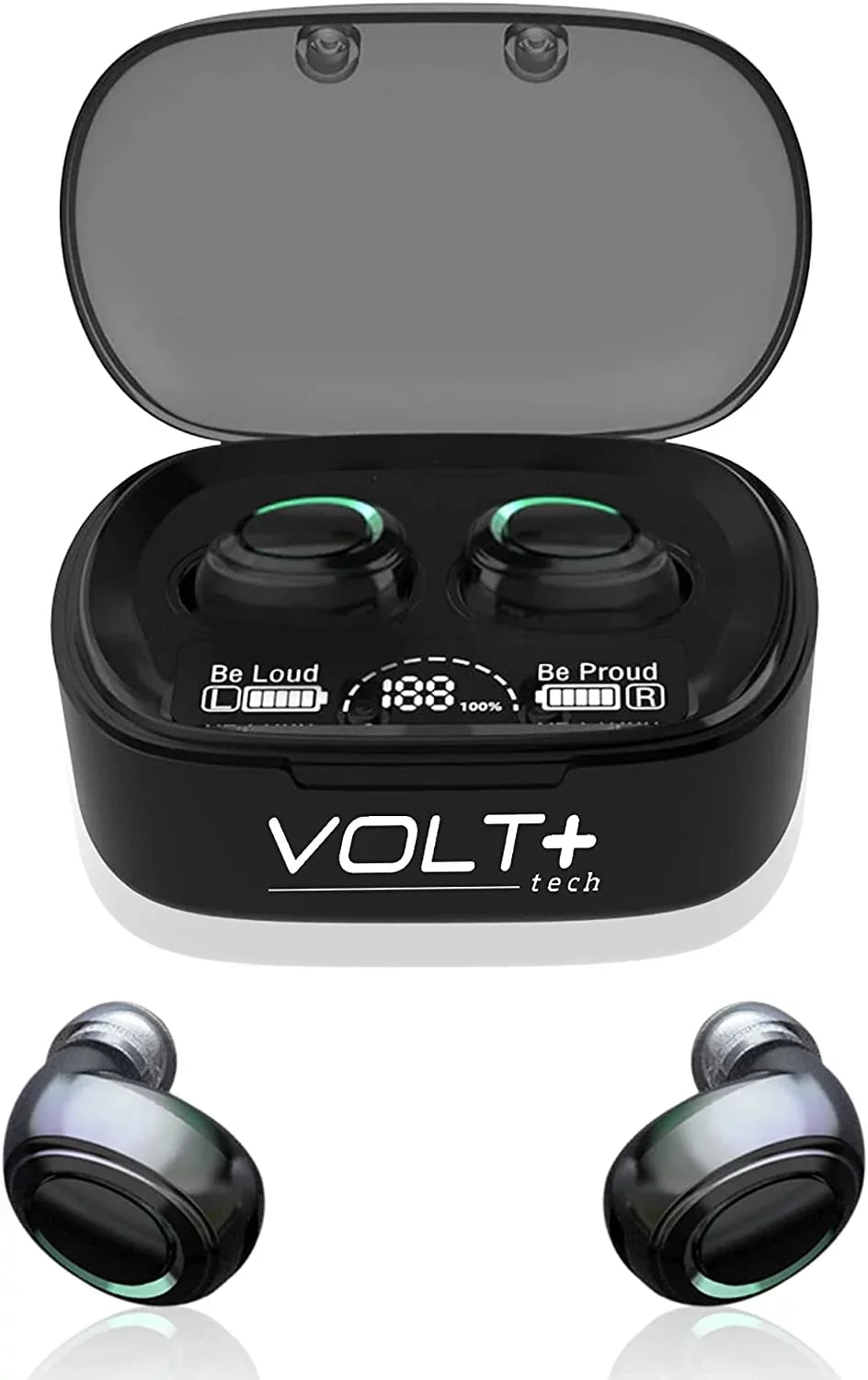 Wireless V5.1 PRO Earbuds Compatible with Galaxy S21+ 5G/Plus/Ultra IPX3 BlueTooth Touch Liquid / Sweatproof / Noise Reduction with Mic (Black)