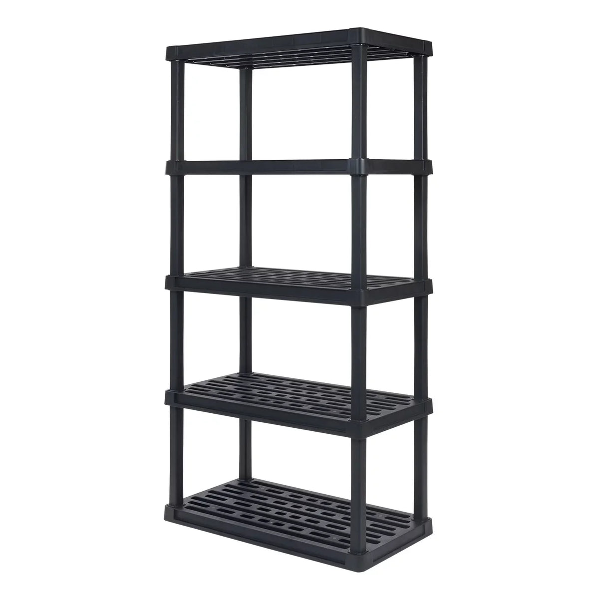 IRIS USA 5-Tier Large Plastic Rack Storage Shelf with 500 lb. Total Capacity, Black