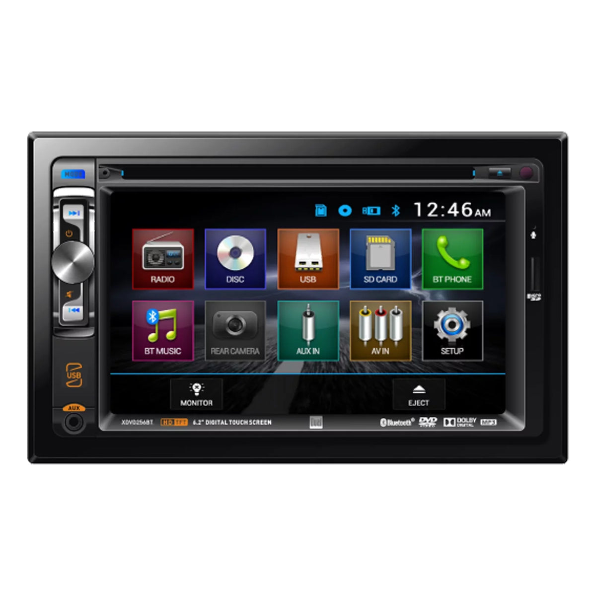 Enrock Dual XDVD256BT Double-DIN 6.2" Monitor USB DVD CD MP3 Bluetooth Stereo Car Audio Receiver, Scosche FD1426B Dash Install Kit, with FD23B Radio Wire Harness, Fits 2004-Up Select Ford
