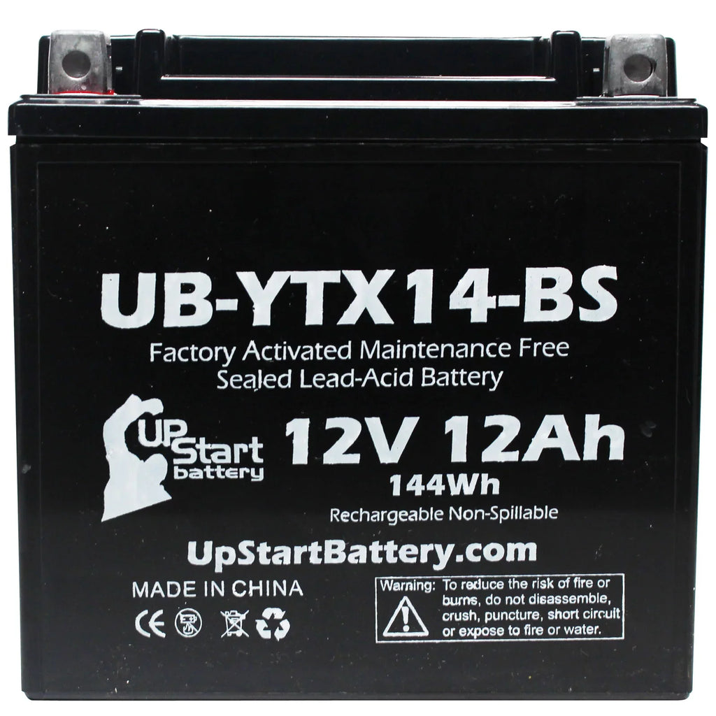 5-Pack UpStart Battery Replacement for 2011 BMW F800ST, GS 800 CC Factory Activated, Maintenance Free, Motorcycle Battery - 12V, 12AH, UB-YTX14-BS