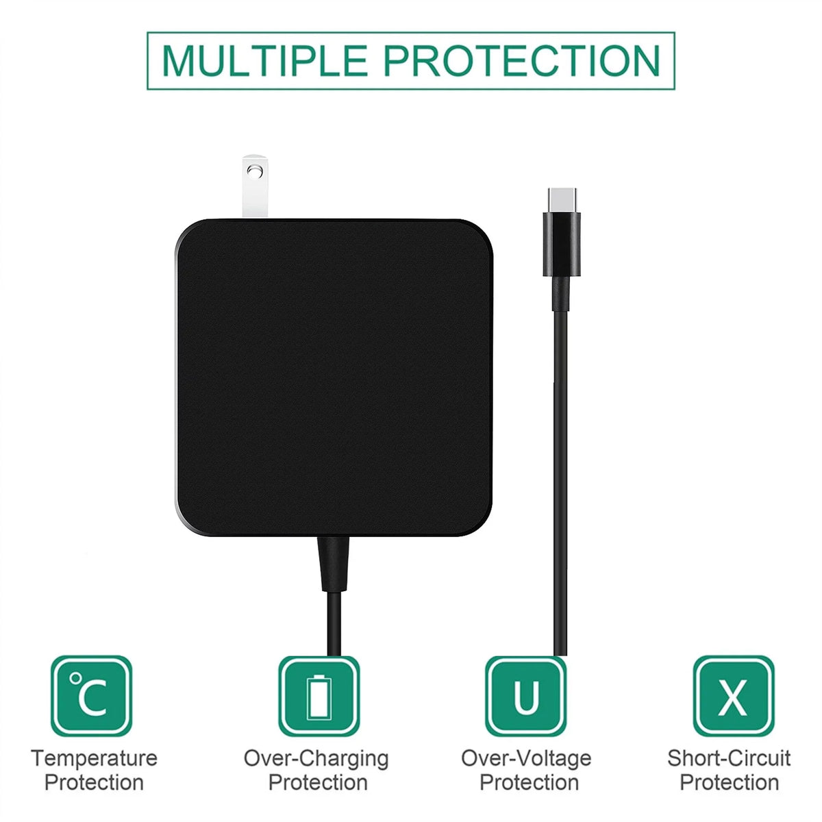 K-MAINS 65W AC Charger Power USB-C Cable Replacement for Hero 5 OnePlus 5 3T 2 Switch