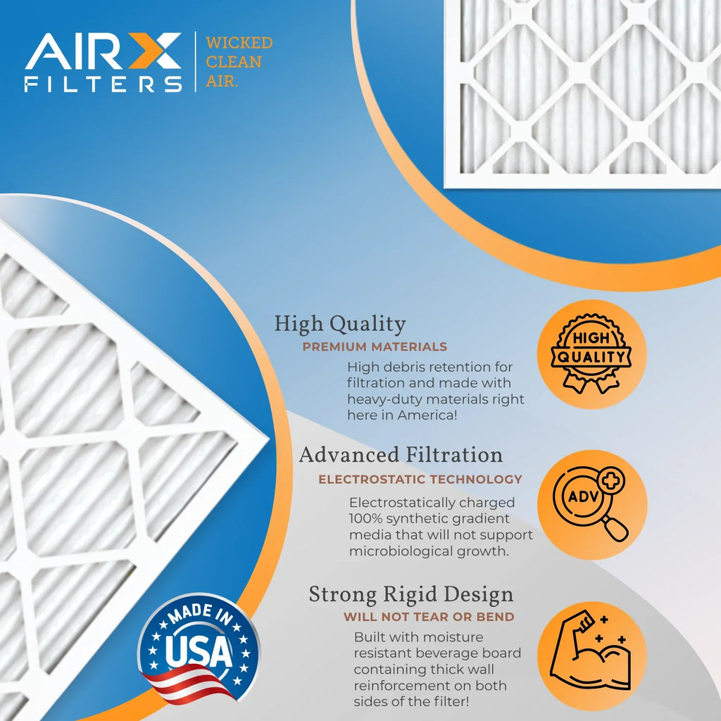 20x36x1 Air Filter MERV 13 Comparable to MPR 1500 - 2200 & FPR 9 Electrostatic Pleated Air Conditioner Filter 6 Pack HVAC AC Premium USA Made 20x36x1 Furnace Filters by AIRX FILTERS WICKED CLEAN AIR.