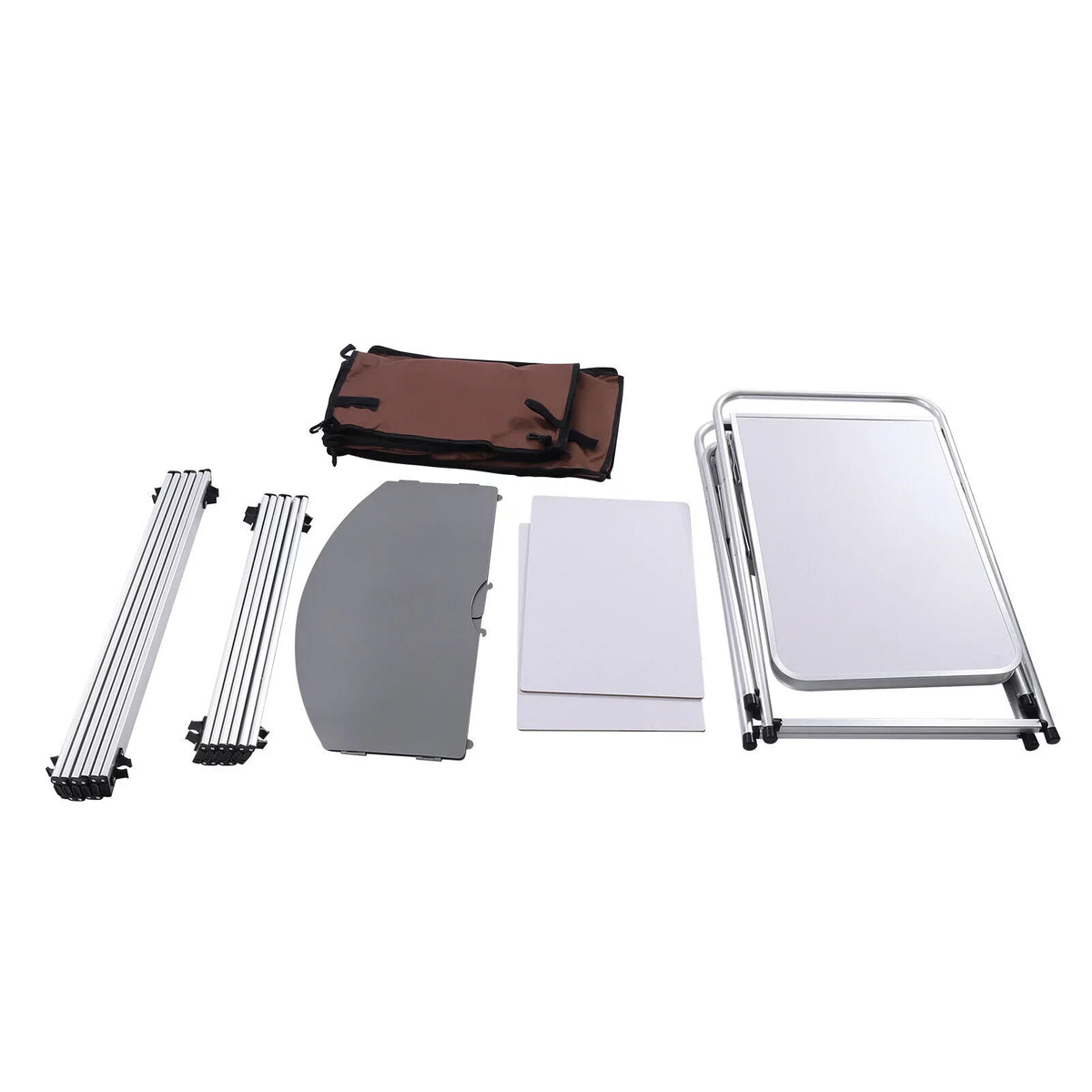 FETCOI Portable Foldable Camping Kitchen Station Folding Grill Table W/ Tabletop