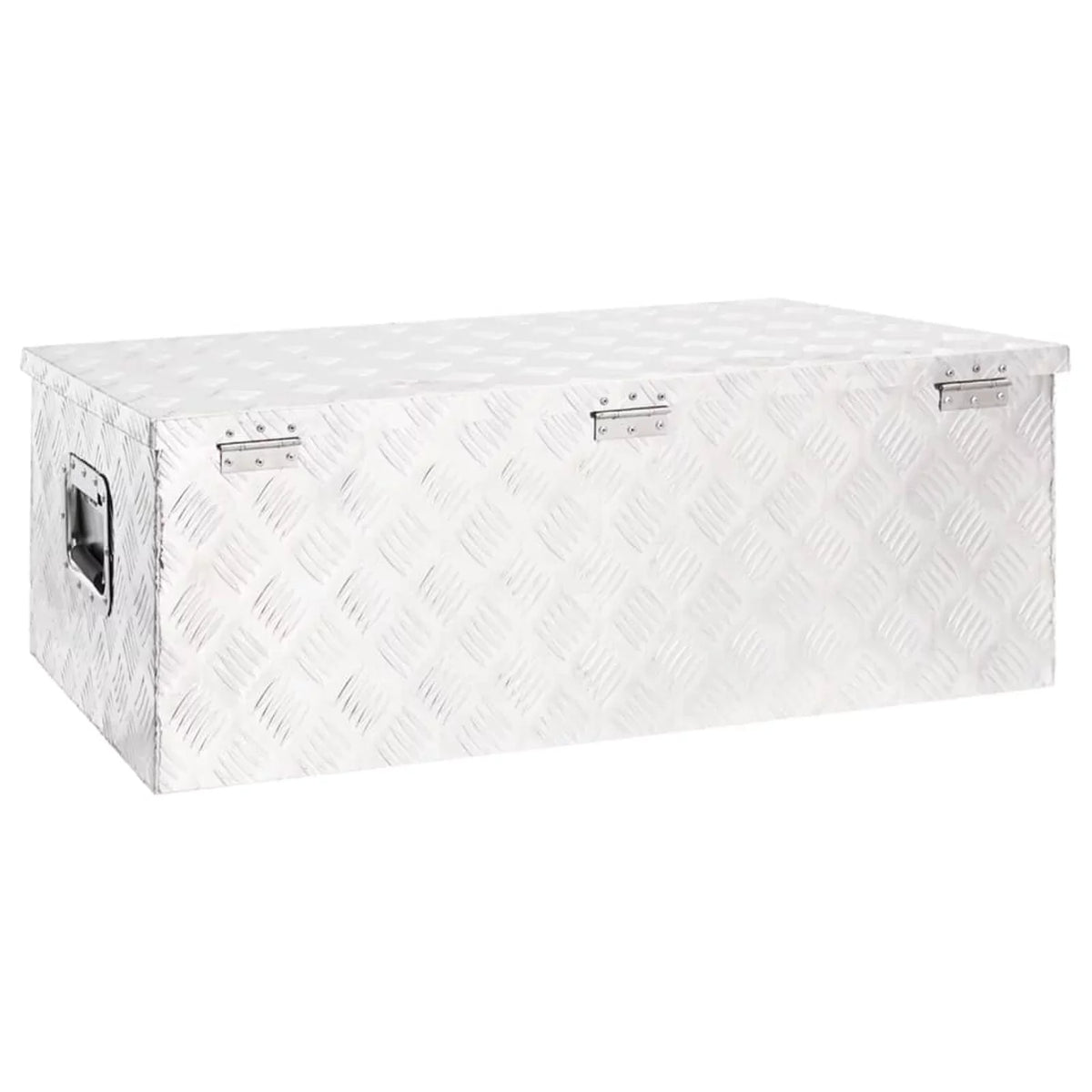 Anself Aluminum Tool Box Truck Toolbox Lockable Underbody Organizer Storage Case Trailer Box Silver for Vehicle, Garage, Camping Trip 35.4 x 18.5 x 13.2 Inches (L x W x H)